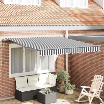 Toldo retrátil automático 300x250 cm antracite e branco