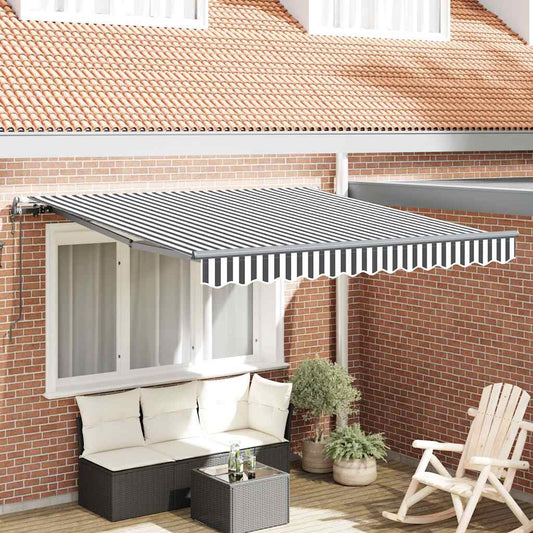 Toldo retrátil automático 300x250 cm antracite e branco