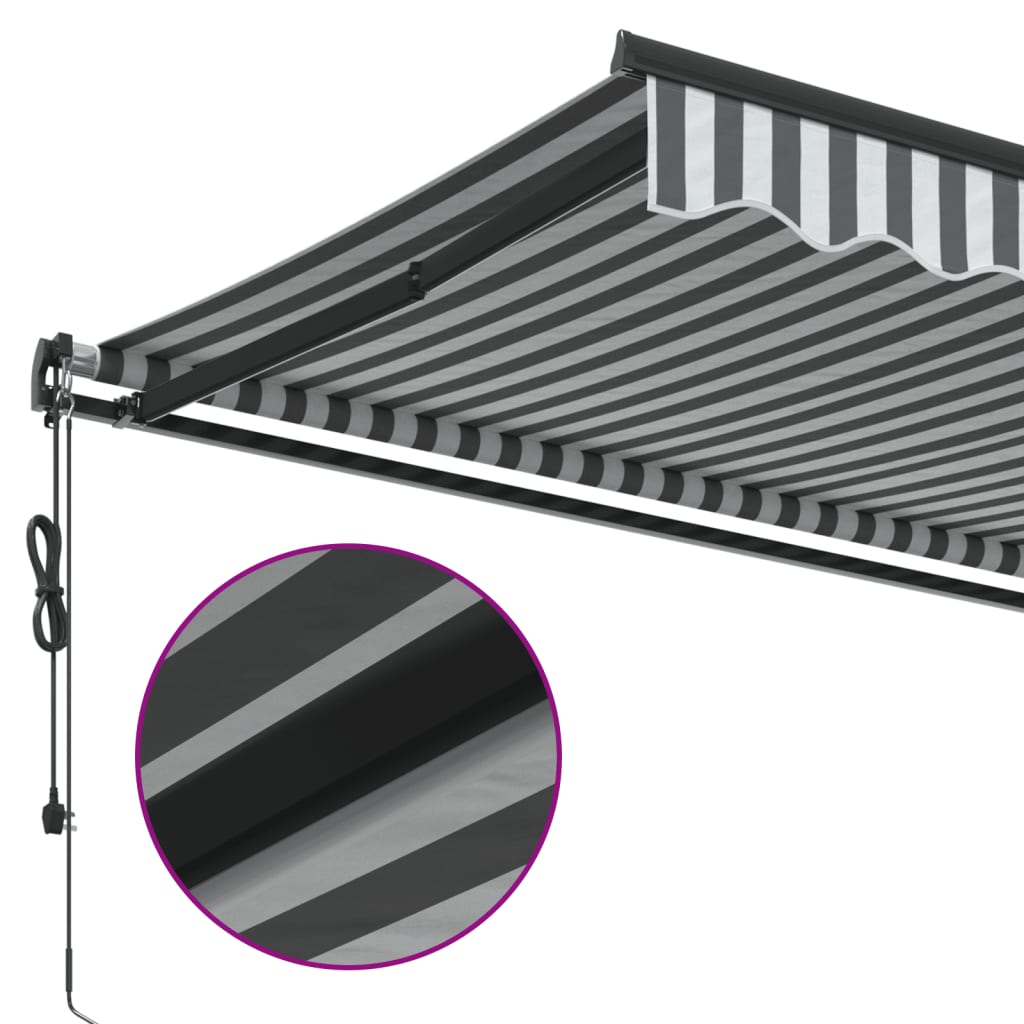 Toldo retrátil automático 350x250 cm antracite e branco