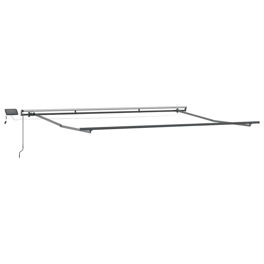 Toldo retrátil manual com luzes LEDs 400x300cm antracite/branco