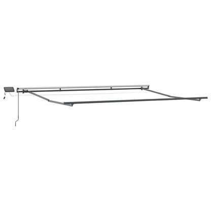 Toldo retrátil manual com luzes LEDs 400x300cm antracite/branco
