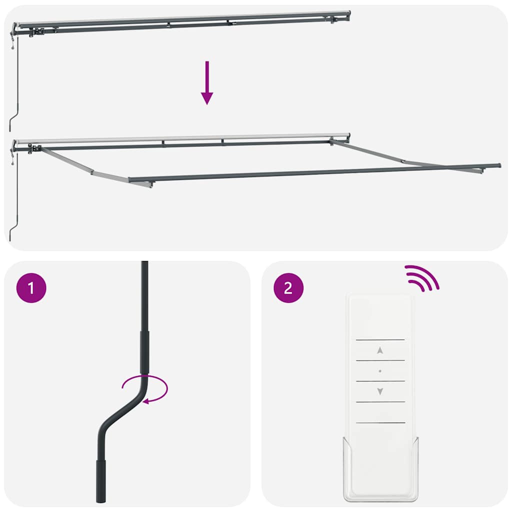 Toldo retrátil automático 400x300 cm antracite e branco