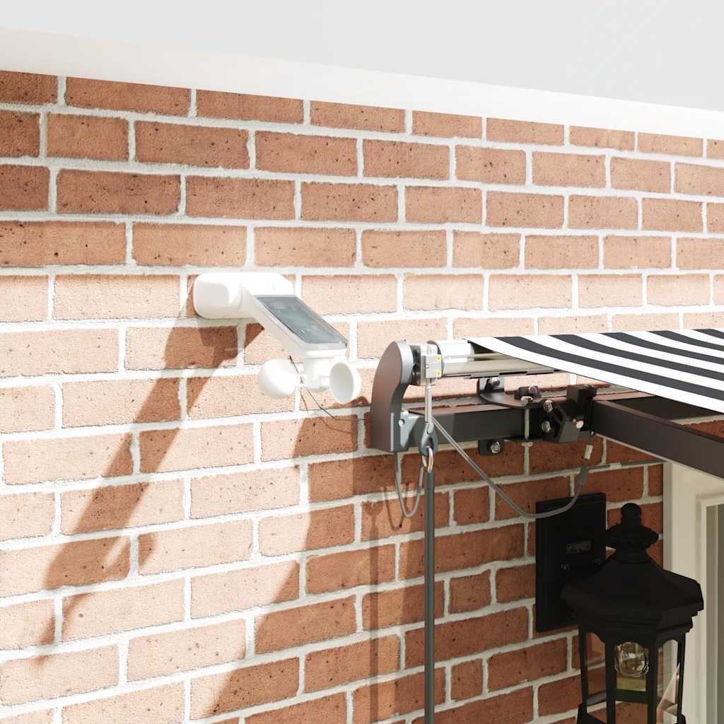 Toldo retrátil automático com LEDs 400x300 cm antracite/branco