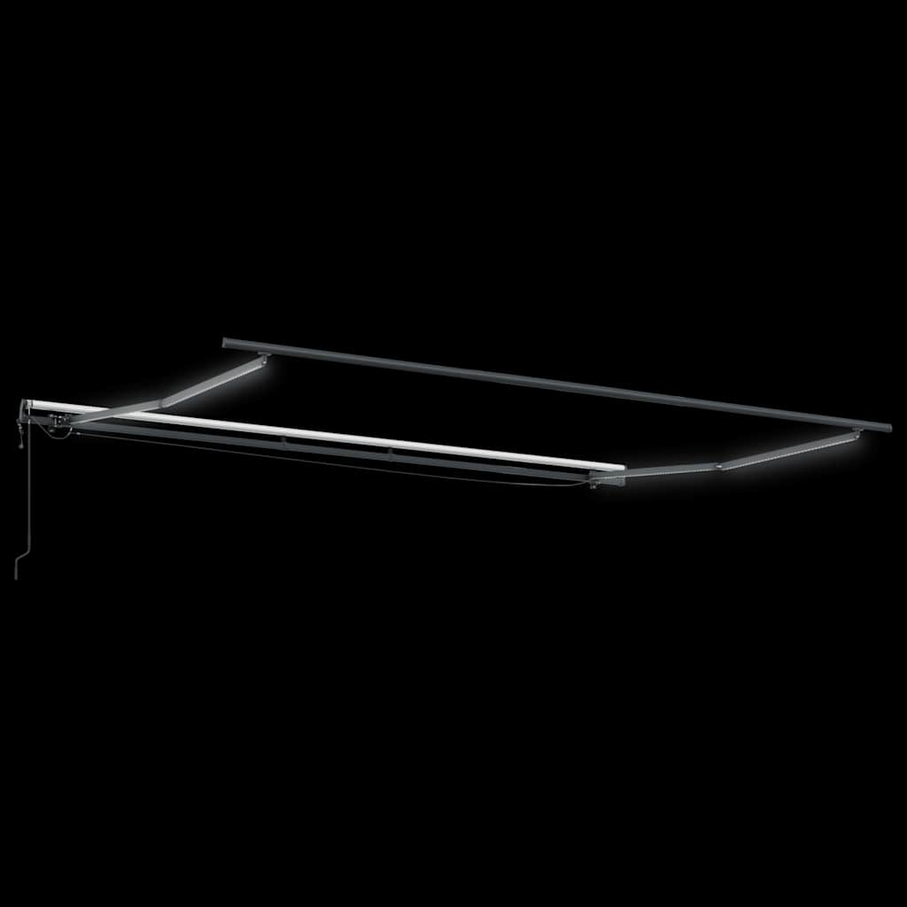 Toldo retrátil automático com LEDs 400x300 cm antracite/branco