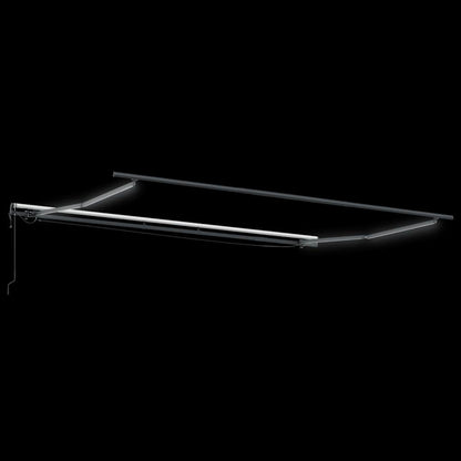 Toldo retrátil automático com LEDs 400x300 cm antracite/branco