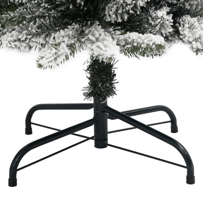 Árvore de Natal artificial fina com neve PVC e PE 150 cm