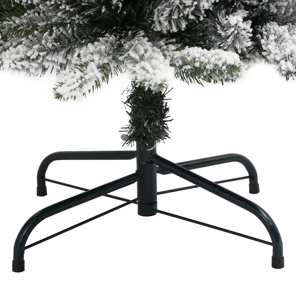 Árvore de Natal artificial fina com neve PVC e PE 240 cm
