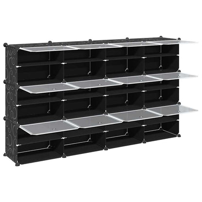 Organizador de arrumação com 12 cubos e portas PP preto