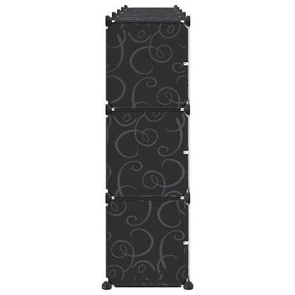 Organizador de arrumação com 12 cubos e portas PP preto