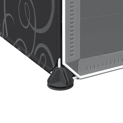 Organizador de arrumação com 12 cubos e portas PP preto