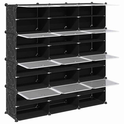 Organizador de arrumação com 12 cubos e portas PP preto