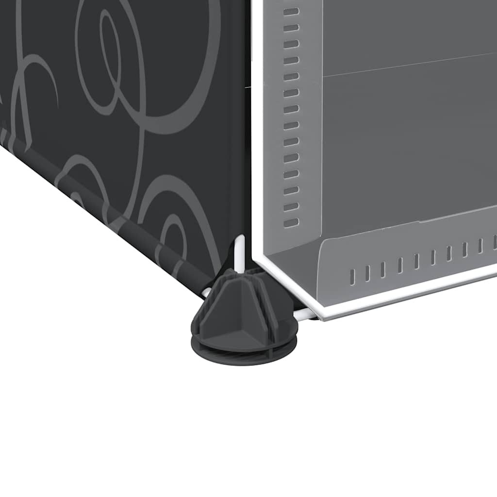 Organizador de arrumação com 12 cubos e portas PP preto