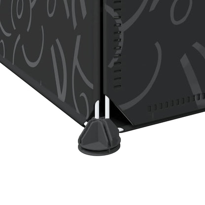 Organizador de arrumação com 12 cubos e portas PP preto