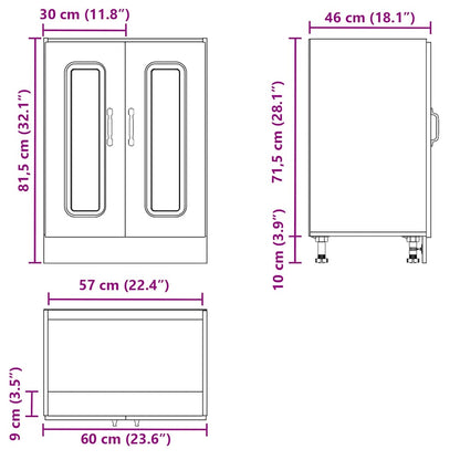 Armário baixo lavatório Kalmar branco alto brilho 60x46x81,5 cm