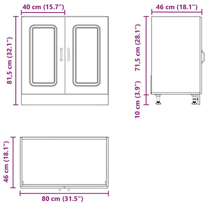 Armário baixo lavatório Kalmar branco alto brilho 80x46x81,5 cm
