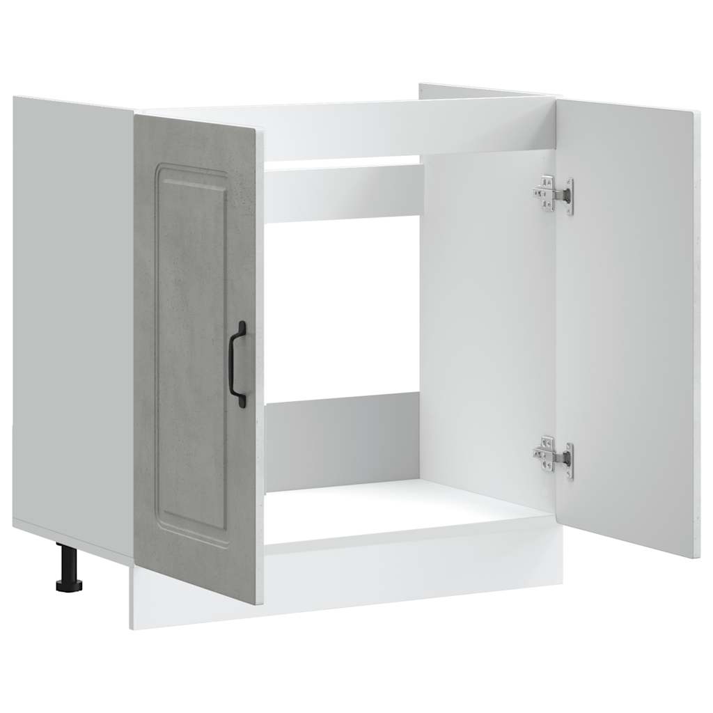 Armário baixo lavatório Kalmar 80x46x81,5 cm cinzento betão