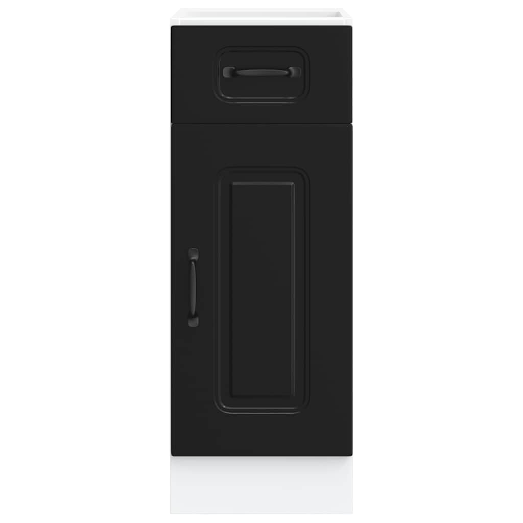 Armário de cozinha baixo Kalmar madeira artificial preto