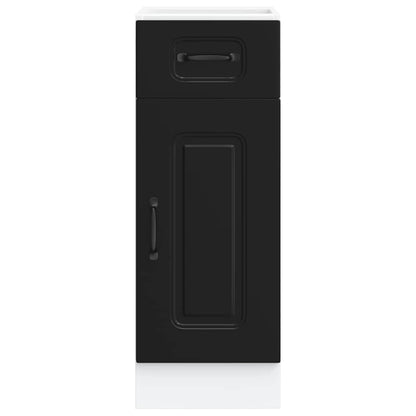 Armário de cozinha baixo Kalmar madeira artificial preto