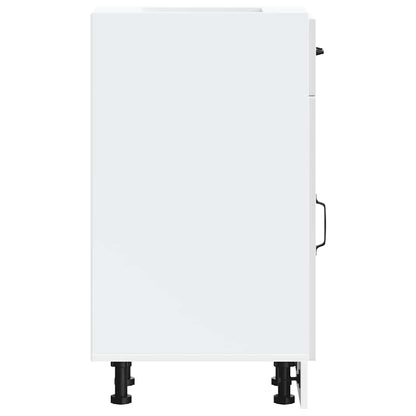 Armário de cozinha baixo Kalmar branco alto brilho
