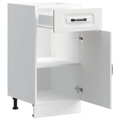 Armário de cozinha baixo Kalmar madeira artificial branca