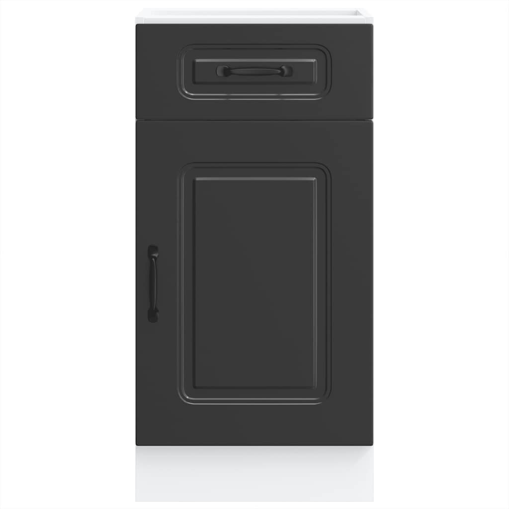 Armário de cozinha baixo Kalmar madeira artificial preto