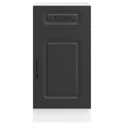 Armário de cozinha baixo Kalmar madeira artificial preto