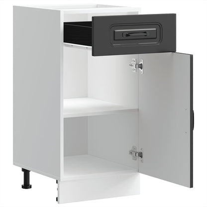 Armário de cozinha baixo Kalmar madeira artificial preto
