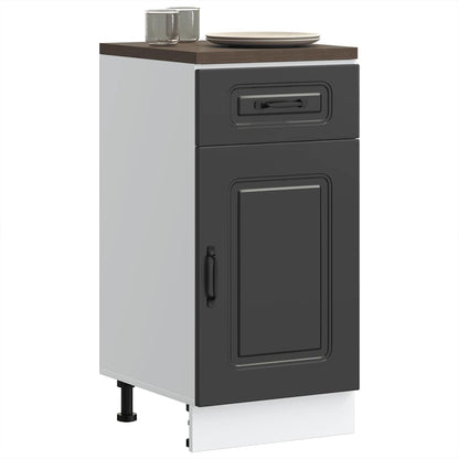 Armário de cozinha baixo Kalmar madeira artificial preto