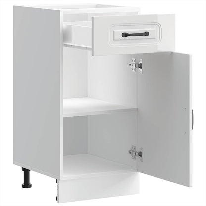 Armário de cozinha baixo Kalmar branco alto brilho