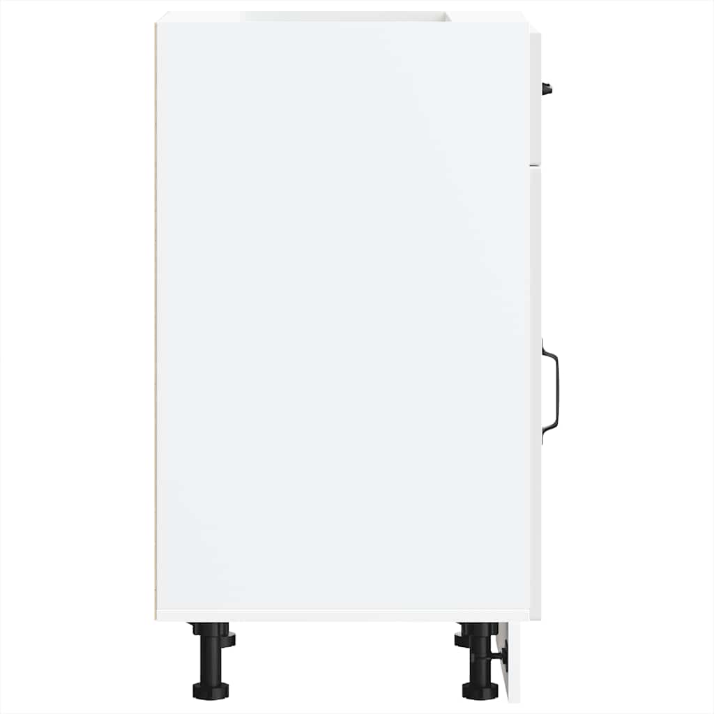 Armário de cozinha baixo Kalmar branco alto brilho