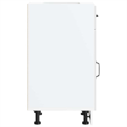 Armário de cozinha baixo Kalmar branco alto brilho
