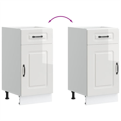 Armário de cozinha baixo Kalmar branco alto brilho