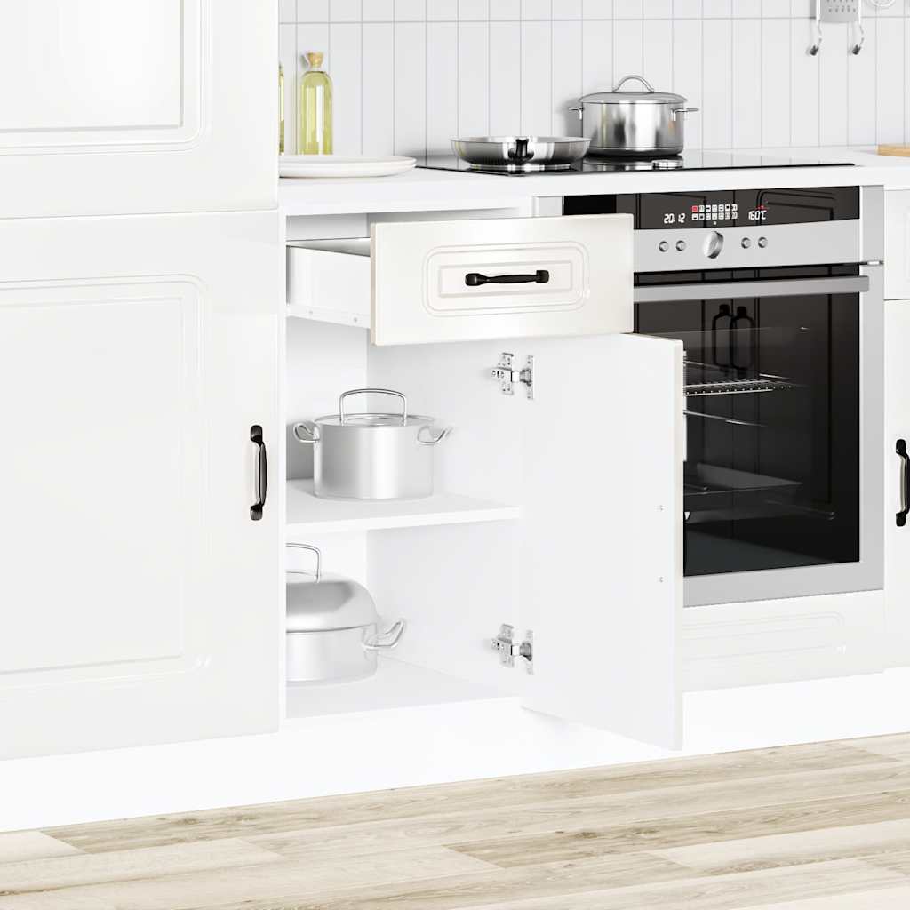 Armário de cozinha baixo Kalmar branco alto brilho