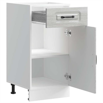 Armário baixo cozinha Kalmar madeira engenharia sonoma cinzento