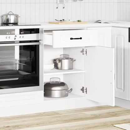 Armário de cozinha baixo Kalmar madeira artificial branca