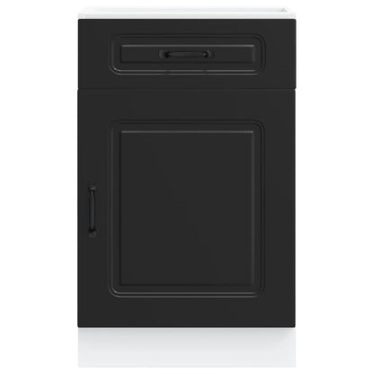 Armário de cozinha baixo Kalmar madeira artificial preto