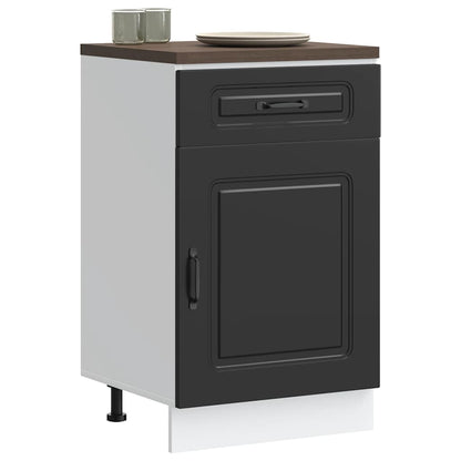 Armário de cozinha baixo Kalmar madeira artificial preto