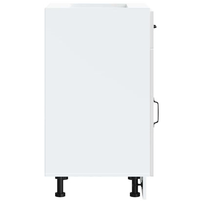 Armário de cozinha baixo Kalmar branco alto brilho