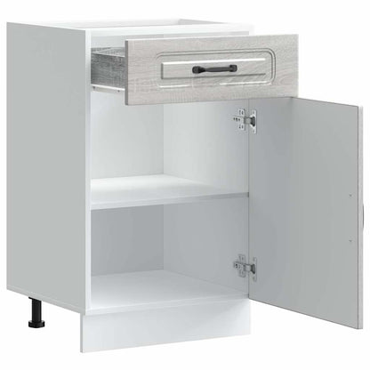 Armário baixo cozinha Kalmar madeira engenharia sonoma cinzento