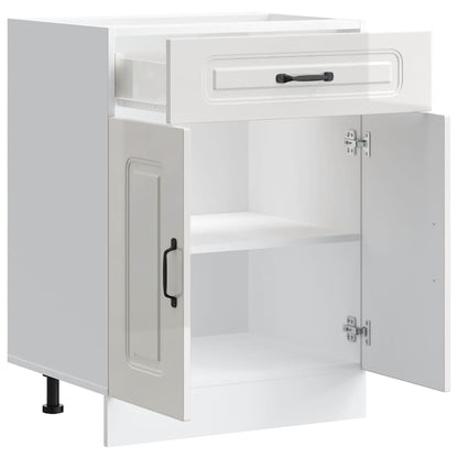 Armário de cozinha baixo Kalmar branco alto brilho
