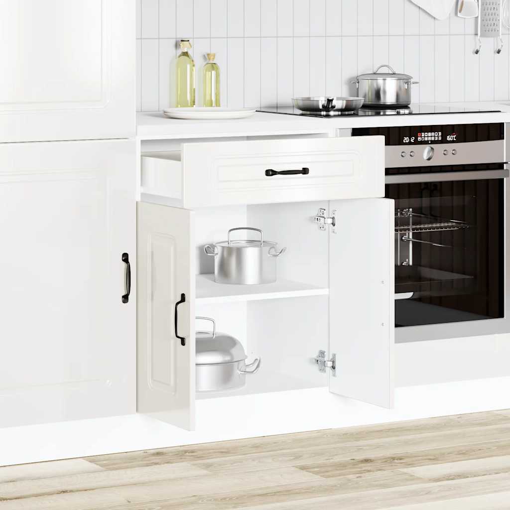 Armário de cozinha baixo Kalmar branco alto brilho
