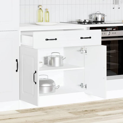 Armário de cozinha baixo Kalmar madeira artificial branca