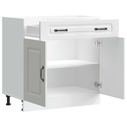 Armário de cozinha baixo Kalmar madeira artificial branca