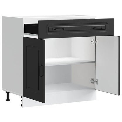 Armário de cozinha baixo Kalmar madeira artificial preto