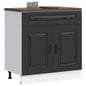 Armário de cozinha baixo Kalmar madeira artificial preto
