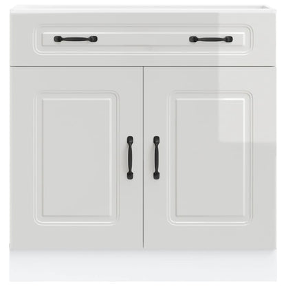 Armário de cozinha baixo Kalmar branco alto brilho