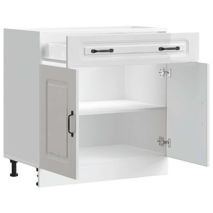 Armário de cozinha baixo Kalmar branco alto brilho