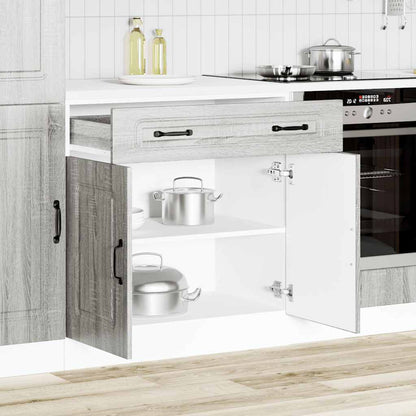 Armário baixo cozinha Kalmar madeira engenharia sonoma cinzento