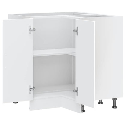 Armário baixo canto cozinha Kalmar madeira artificial branca