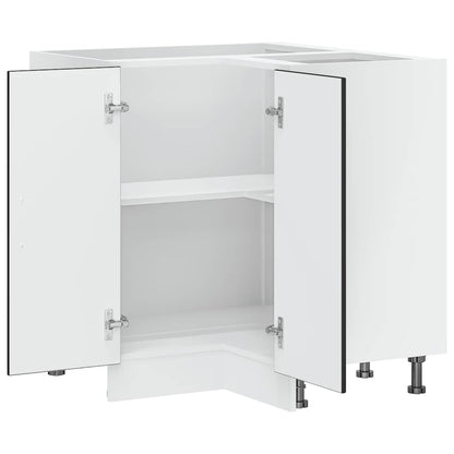 Armário baixo canto cozinha Kalmar madeira artificial preta